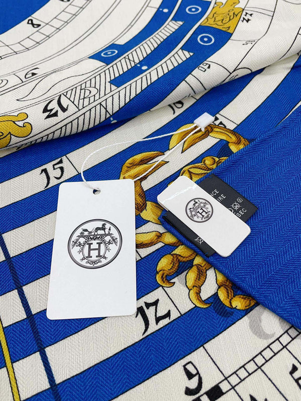 Astrologie Forever Scarf 135 CM In Blue Colorful Cashmere And Silk 223626