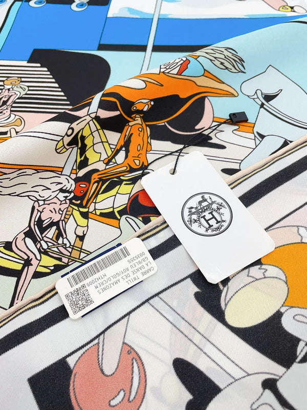 Locomotion Shawl 90 CM In Colorful Silk Twill  225469