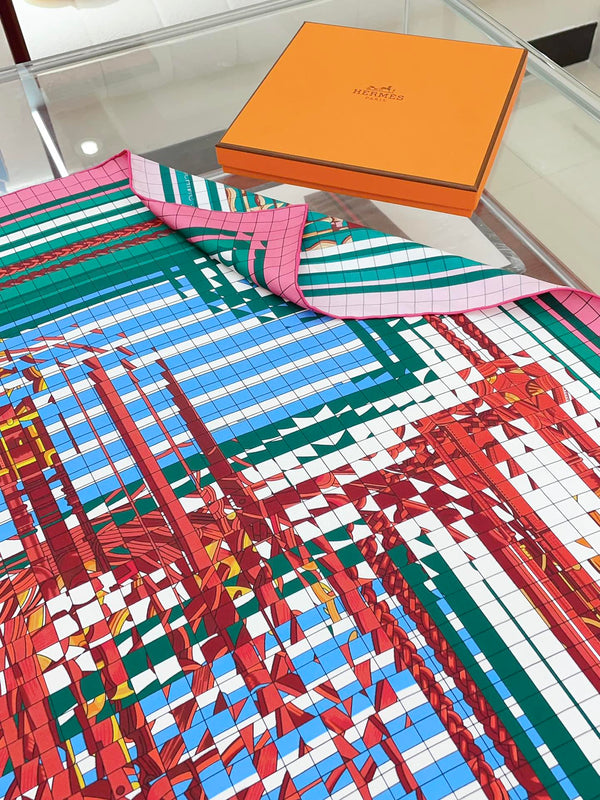 Coaching Deja-Vu Shawl 90 CM In Colorful Silk Twill  233126