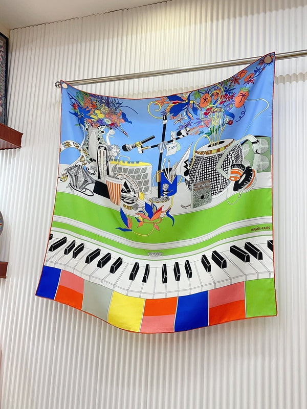 En Studio Scarf 90 CM In Colorful Silk Twill 235405