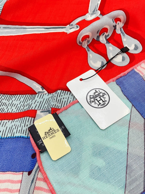 Mors a Jouets Chemise Shawl 140 CM In Colorful Silk And Cashmere 239532