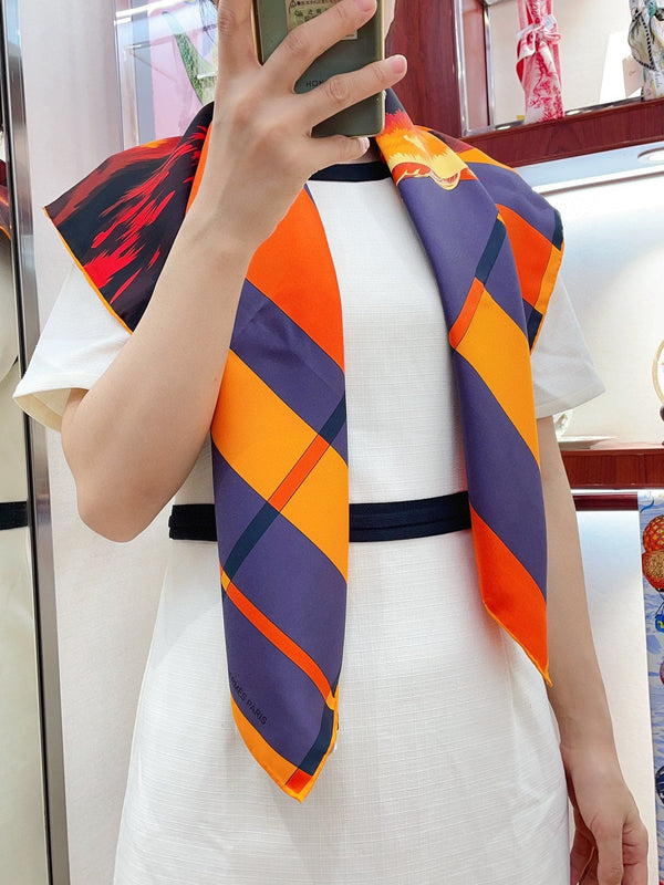 Rocabar De Rire Scarf 90 CM In Colorful Silk Twill 246405