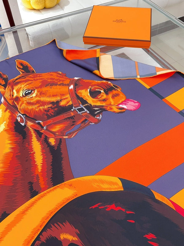 Rocabar De Rire Scarf 90 CM In Colorful Silk Twill 246405