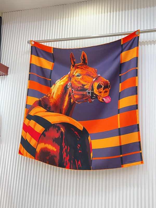 Rocabar De Rire Scarf 90 CM In Colorful Silk Twill 246405