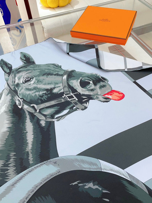 Rocabar De Rire Scarf 90 CM In Colorful Silk Twill 246406