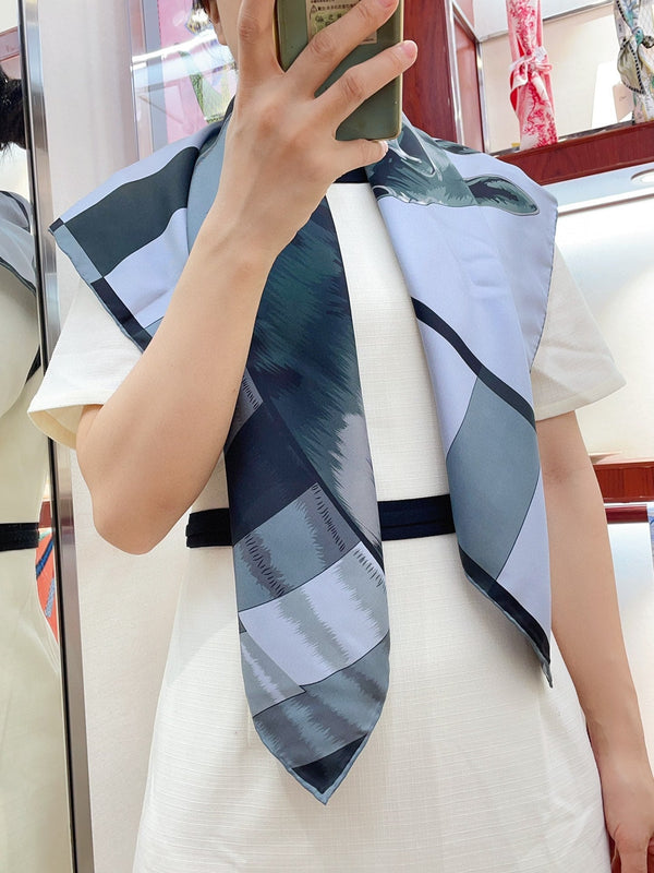 Rocabar De Rire Scarf 90 CM In Colorful Silk Twill 246406