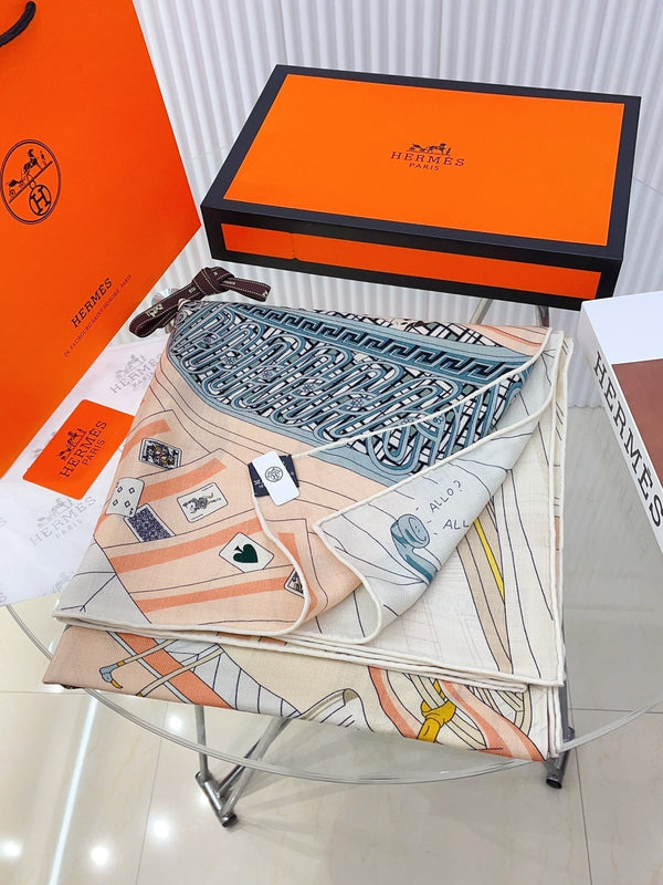 Mystere Au 24 Scarf 135 CM In Colorful Cashmere And Silk 247637