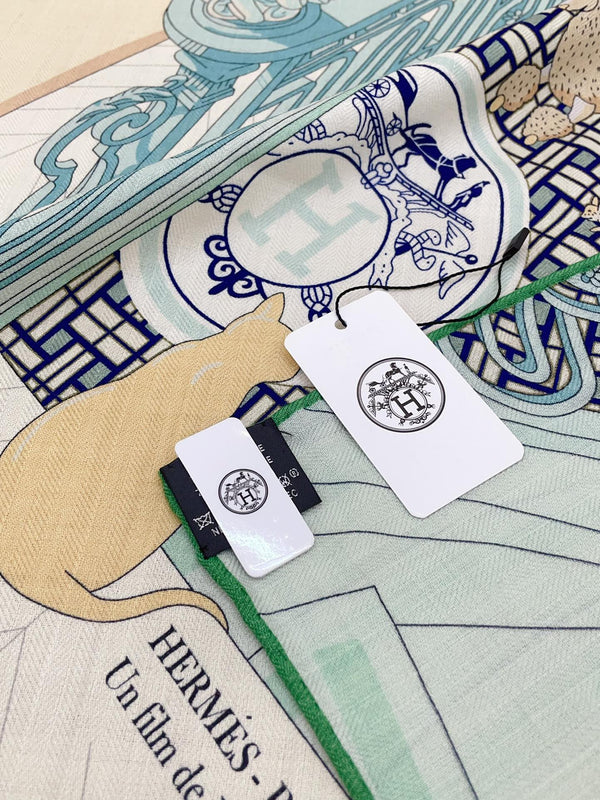 Mystere Au 24 Scarf 135 CM In Colorful Cashmere And Silk 247639