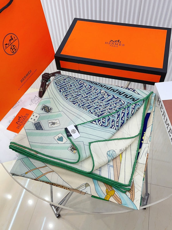 Mystere Au 24 Scarf 135 CM In Colorful Cashmere And Silk 247639