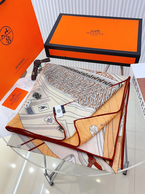 Mystere Au 24 Scarf 135 CM In Colorful Cashmere And Silk 247638