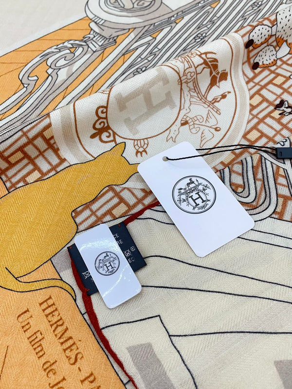 Mystere Au 24 Scarf 135 CM In Colorful Cashmere And Silk 247638