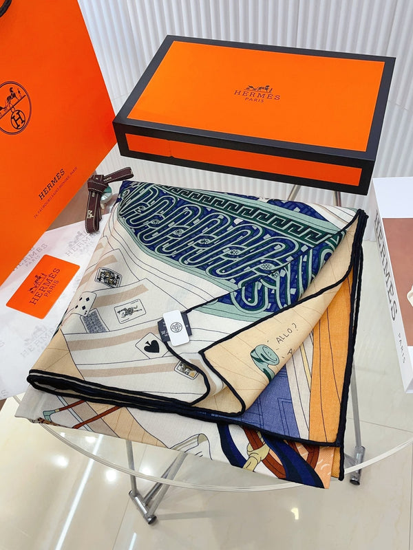 Mystere Au 24 Scarf 135 CM In Colorful Cashmere And Silk 247640