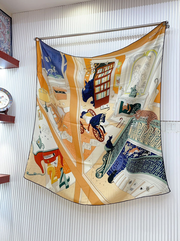 Mystere Au 24 Scarf 135 CM In Colorful Cashmere And Silk 247640