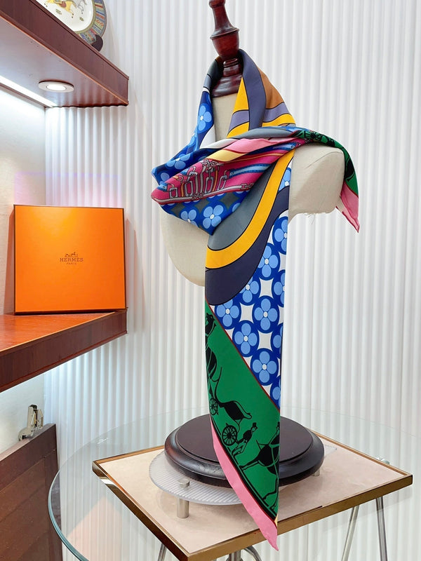 Scarf 90 CM In Colorful Silk Twill 258475