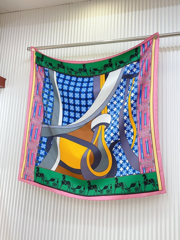 Scarf 90 CM In Colorful Silk Twill 258475