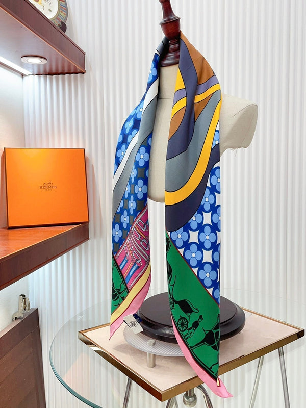 Scarf 90 CM In Colorful Silk Twill 258475