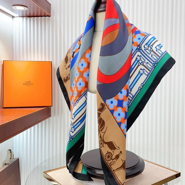 Scarf 90 CM In Colorful Silk Twill 258476