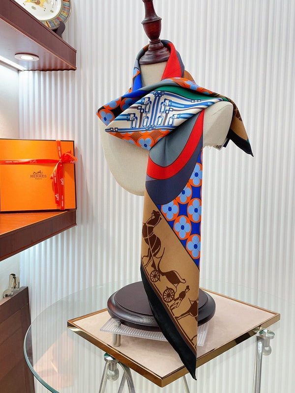 Sciarpa 90 CM in twill di seta colorata 258476