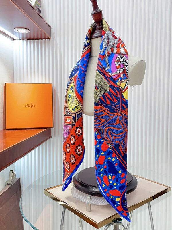 La Danse Des Amazones Scarf 90 CM In Colorful Silk 262787