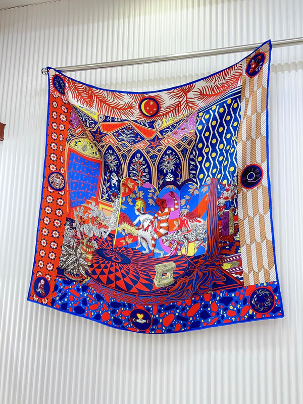 La Danse Des Amazones Scarf 90 CM In Colorful Silk 262787