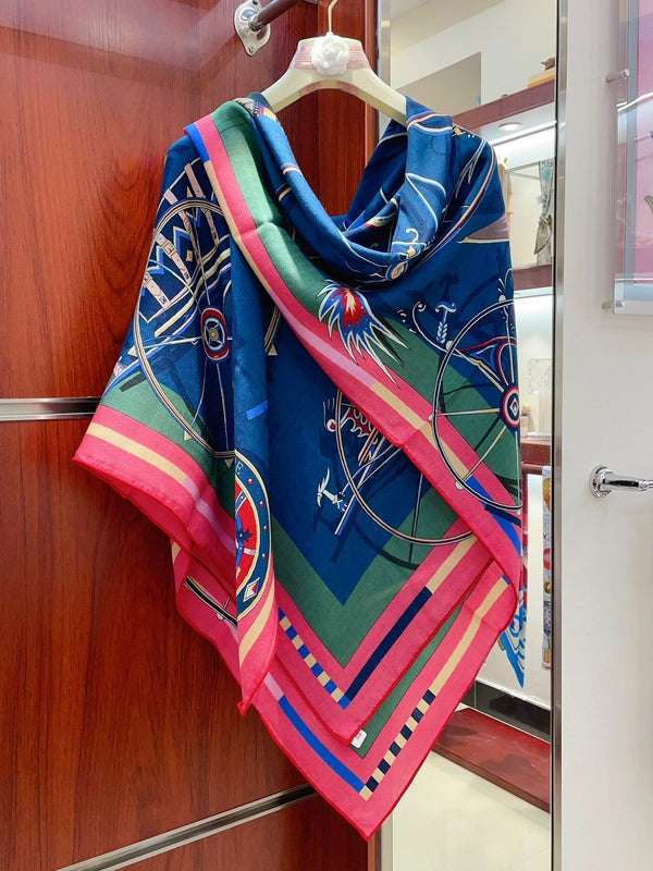 Voitures En Equilibre Scarf 140 CM In Colorful Cashmere And Silk 265384