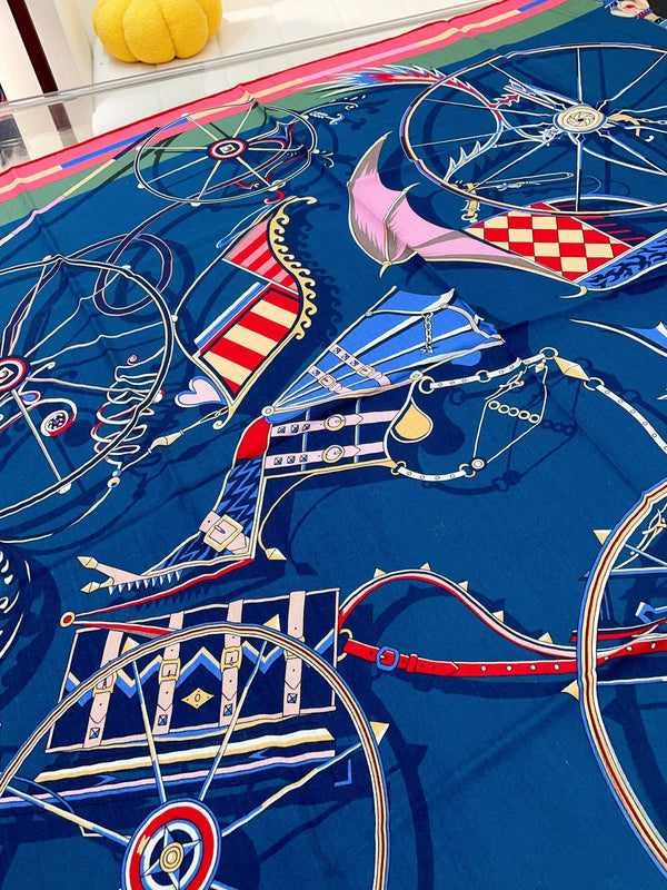 Voitures En Equilibre Scarf 140 CM In Colorful Cashmere And Silk 265384