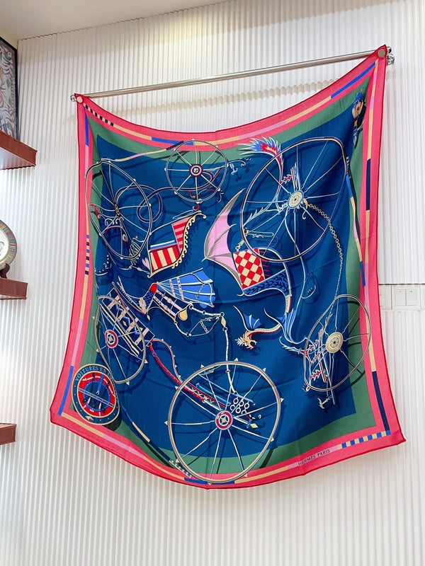 Voitures En Equilibre Scarf 140 CM In Colorful Cashmere And Silk 265384