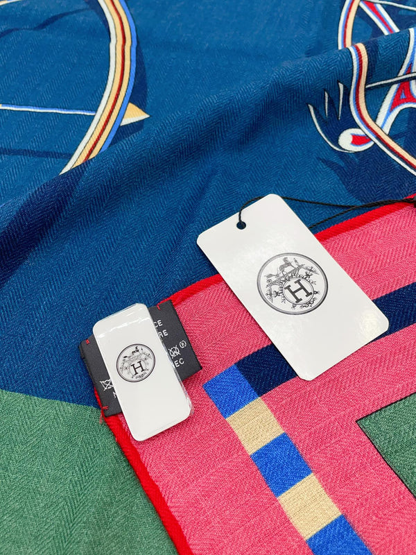 Voitures En Equilibre Scarf 140 CM In Colorful Cashmere And Silk 265384