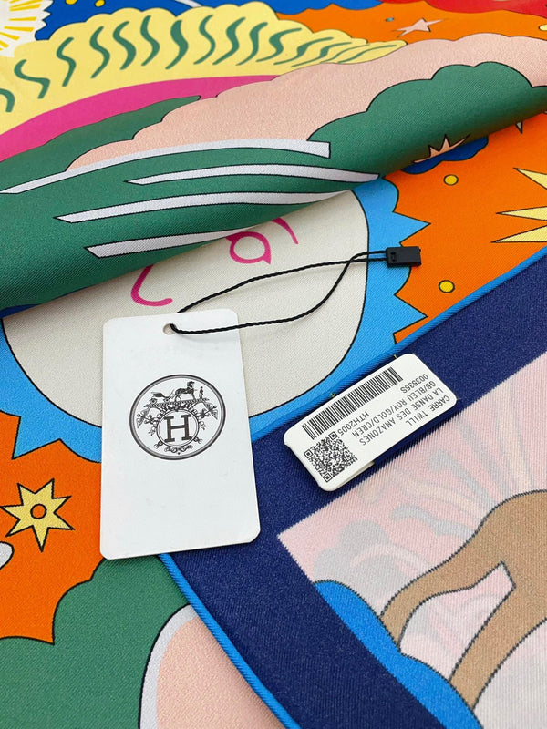 Au Royaume d'Helios Scarf 90 CM In Colorful Silk Twill 271780