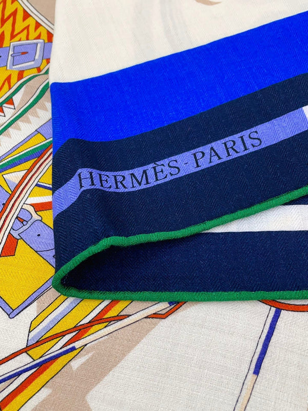 Voitures En Equilibre Scarf 140 CM In Colorful Cashmere And Silk 286416