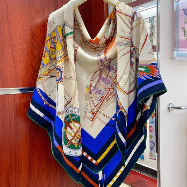 Voitures En Equilibre Scarf 140 CM In Colorful Cashmere And Silk 286416