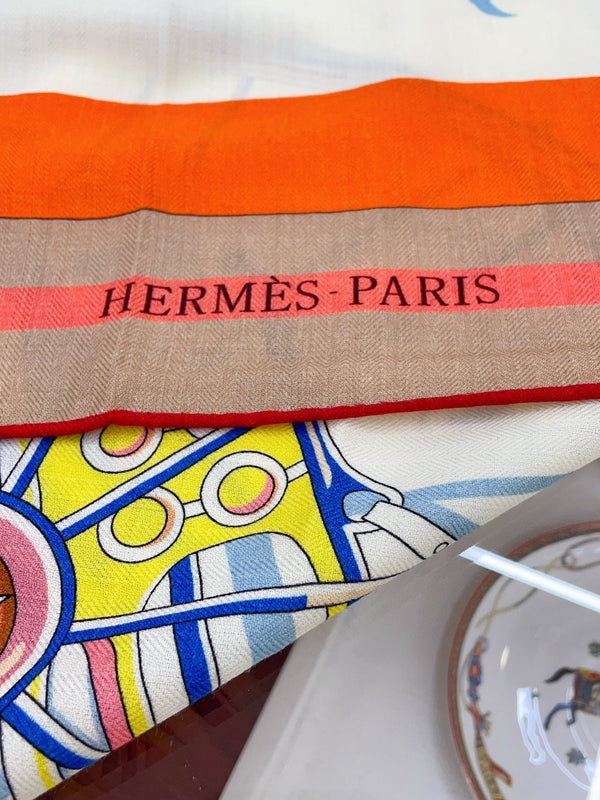 Voitures En Equilibre Scarf 140 CM In Colorful Cashmere And Silk 286417