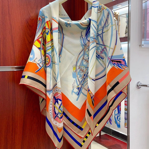 Voitures En Equilibre Scarf 140 CM In Colorful Cashmere And Silk 286417