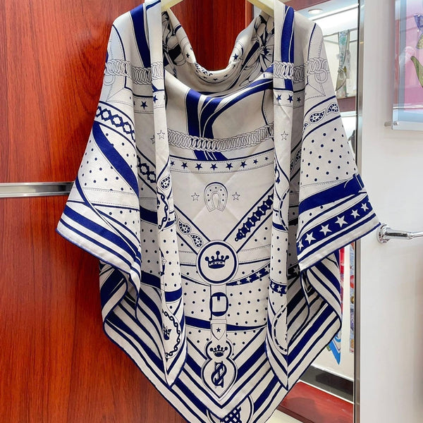 La Promenade Du Matin Bandana Shawl 140 CM In Colorful Cashmere And Silk 303143