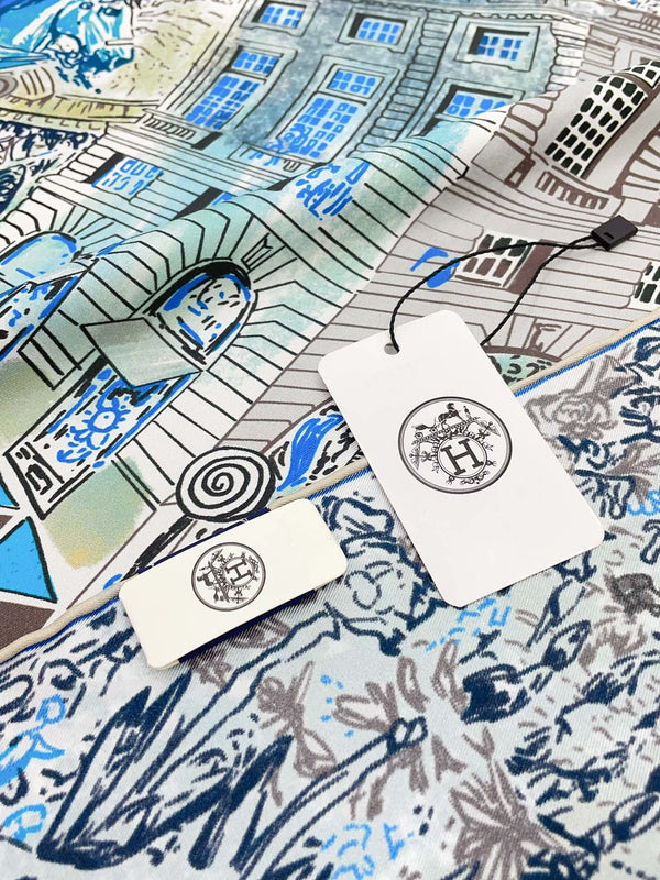 Les Folies Du Faubourg Scarf 90 CM In Colorful Silk Twill 304377