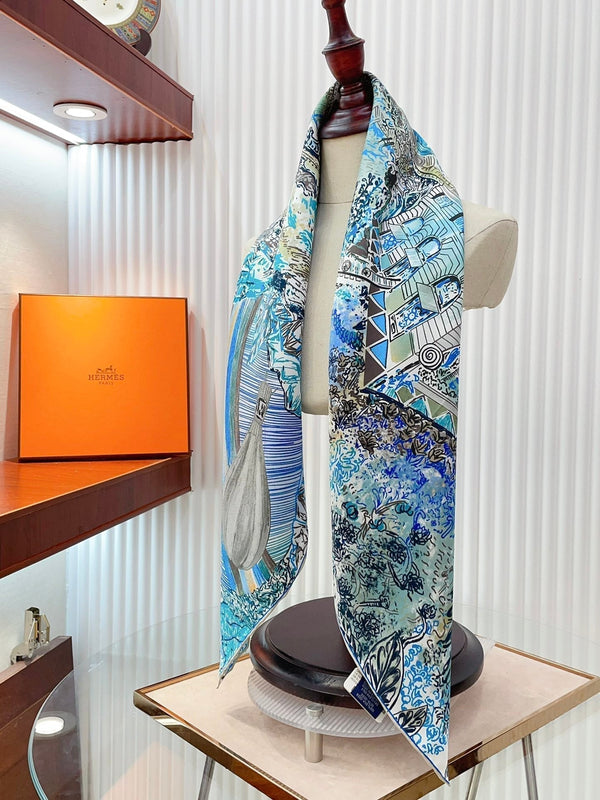 Les Folies Du Faubourg Scarf 90 CM In Colorful Silk Twill 304377