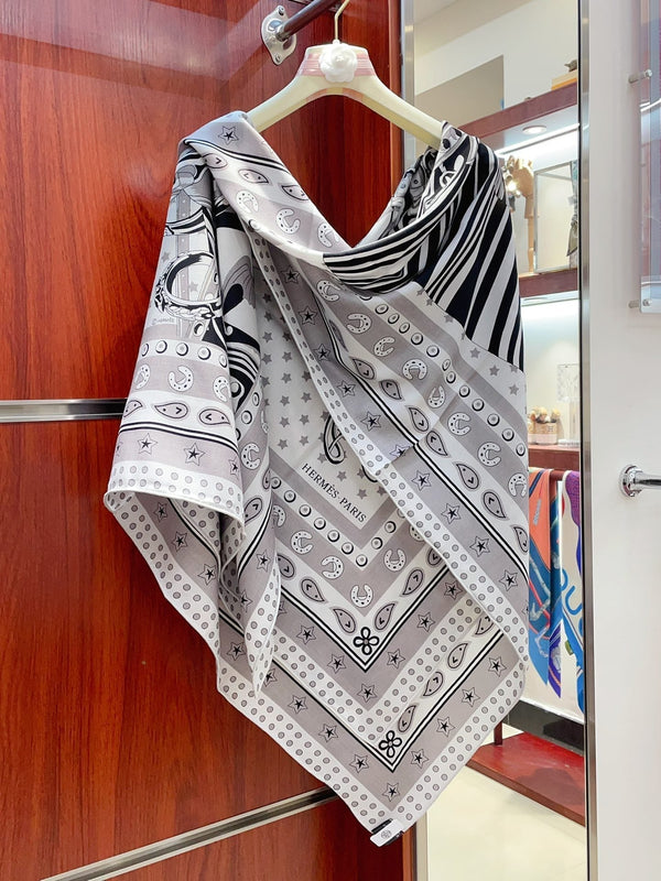 Cheval Punk Bandana Scarf 135 CM In Colorful Cashmere And Silk  304389