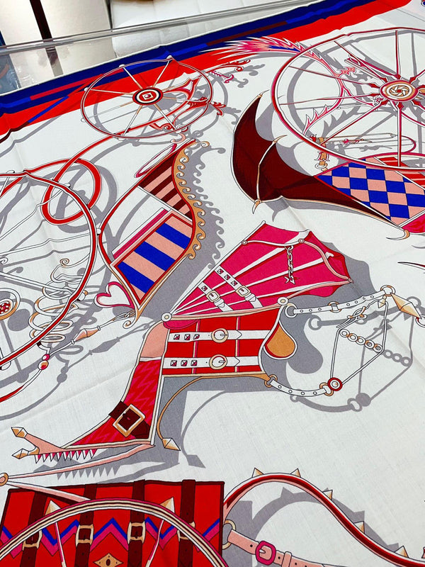 Voitures En Equilibre Scarf 140 CM In Colorful Cashmere And Silk 310320