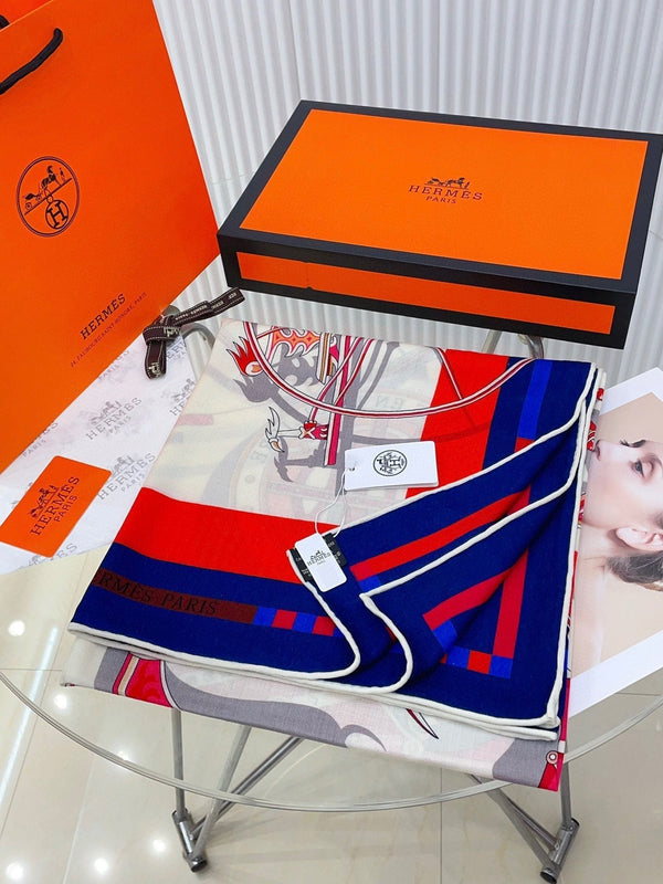 Voitures En Equilibre Scarf 140 CM In Colorful Cashmere And Silk 310320