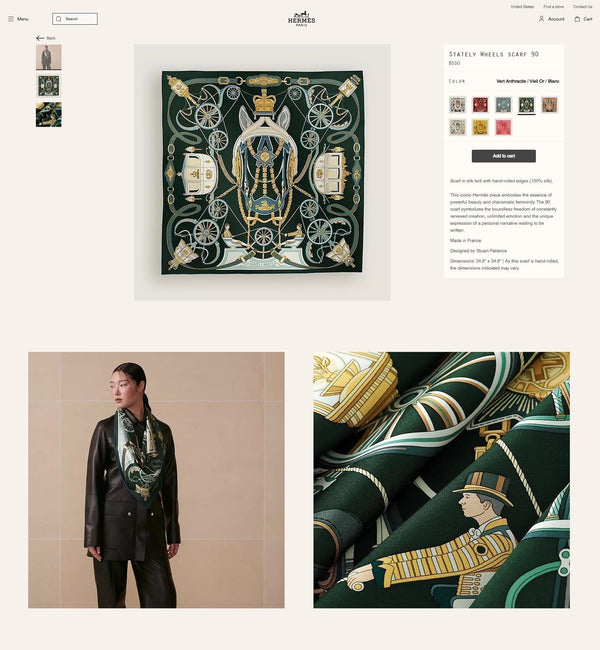 Stately Wheels Scarf 90 CM Black Colorful Silk Twill  312877