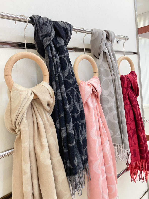 CLASSIC MONOGRAM LOGO WOOL SCARF 195 CM FLAMINGO PINK 316253