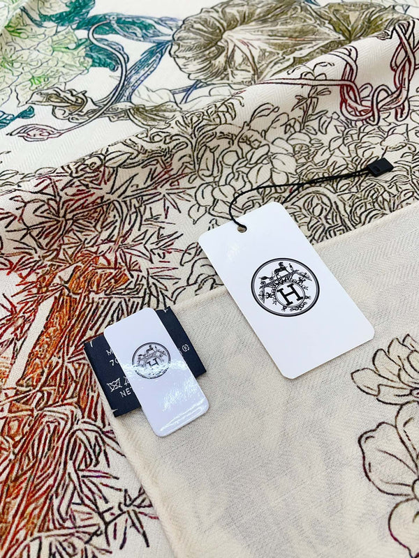 Le Jardin De Leila Au Bloc Shawl 135 CM In Colorful Cashmere And Silk 316261