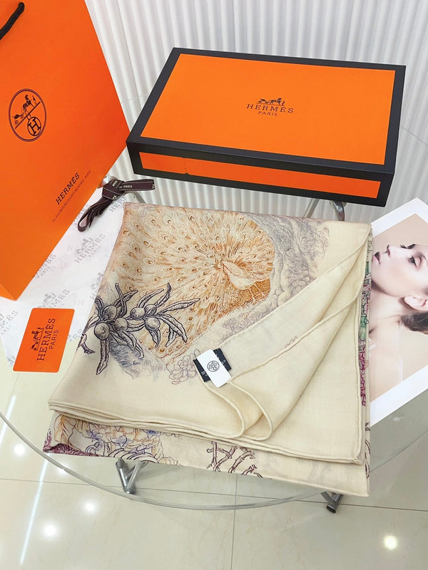 Le Jardin De Leila Au Bloc Shawl 135 CM In Colorful Cashmere And Silk 316263