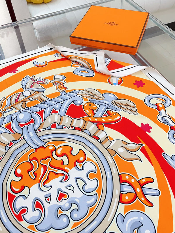 Candy Libris Scarf 90 CM In Red Colorful Silk Twill 319211