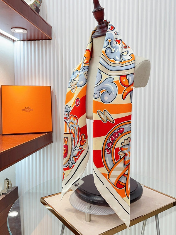 Candy Libris Scarf 90 CM In Red Colorful Silk Twill 319211