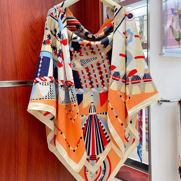 Sciarpa Haute Parure 135 CM Cashmere e Seta Colorati 324752