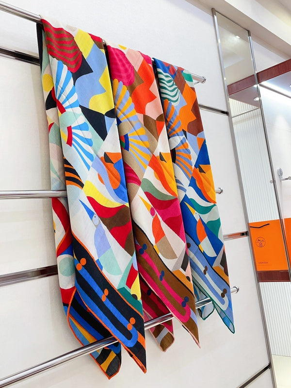 Parade en Fanfare Scarf 140 CM Colorful Cashmere And Silk 325968