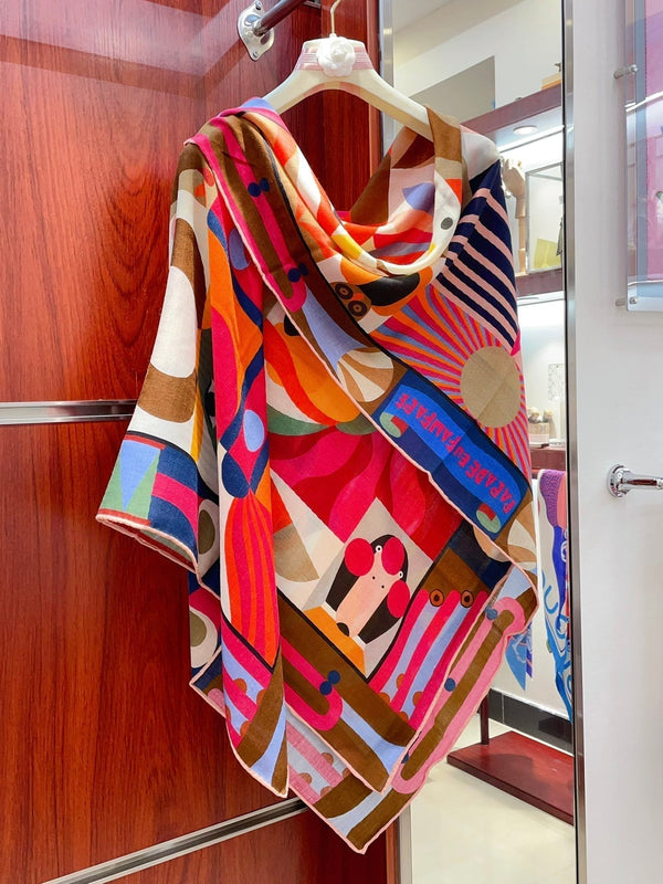 Parade en Fanfare Scarf 140 CM Colorful Cashmere And Silk 325969