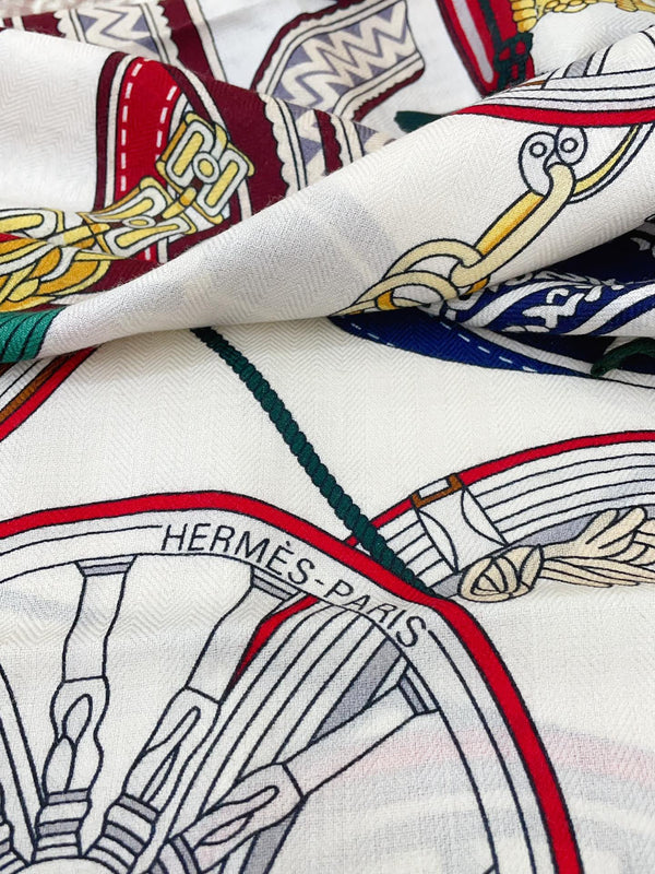 Stately Wheels Scarf 135 CM Colorful Cashmere And Silk 327469