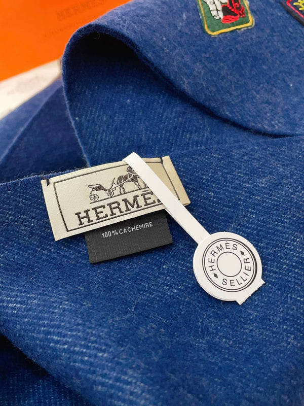 Scarf 160 CM In Blue Cashmere 334195